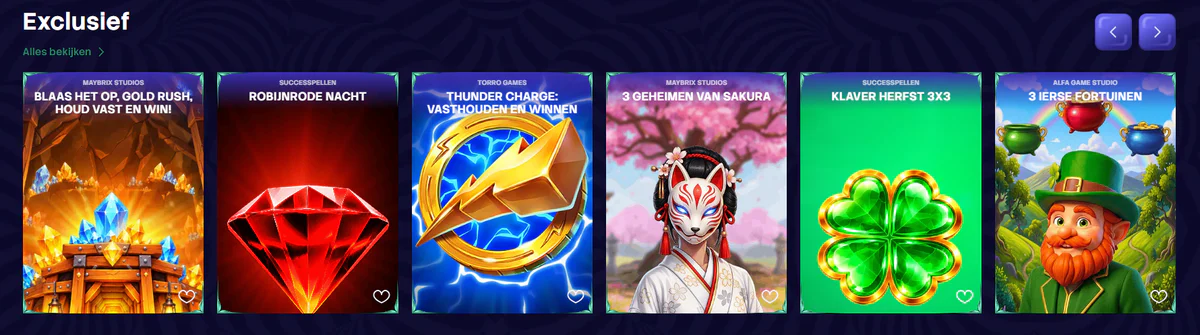 Spinogrino Casino exclusieve spellen